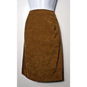 Derek Heart Pencil Skirt 13/14 Faux Suede Brown Minimalist Casule Office Modest